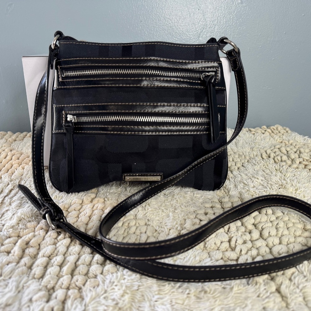Nine West Black Crossbody Bag with Zipper Details
